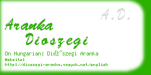 aranka dioszegi business card